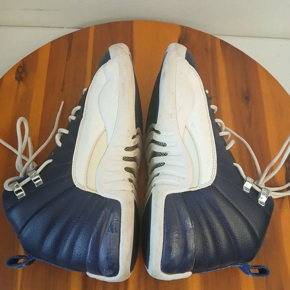 Nike Air Jordan 12 Retro Obsidian Kids 4Y Blue White Shoes Sneakers 153265-410